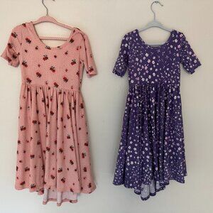 Eyee Kids Floral Dresses One Pink One Purple (2)